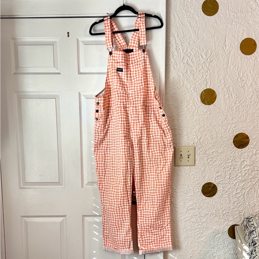 Wildfang Orange Checkered Overalls